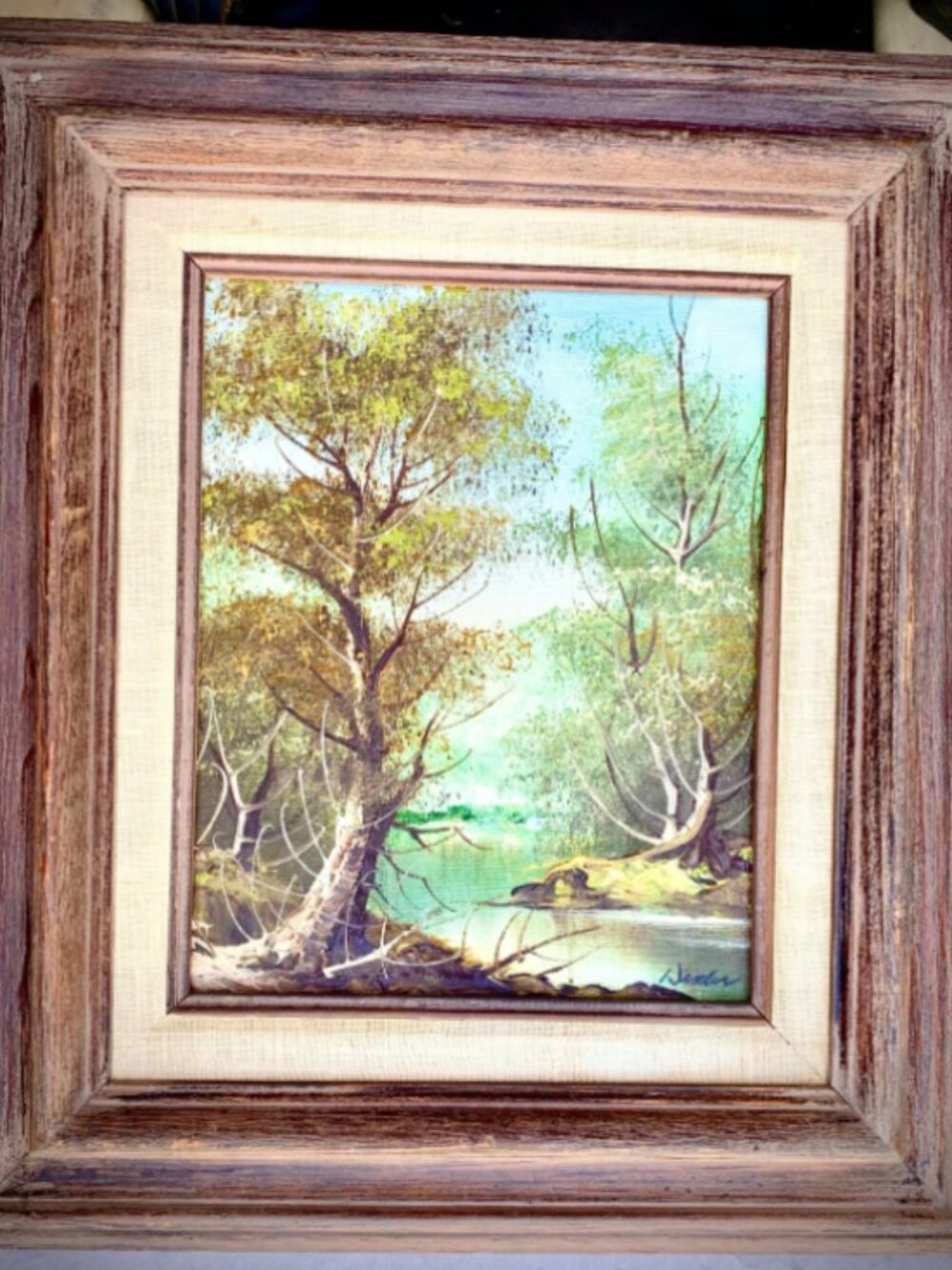 Original oil painting, framed, landscape.